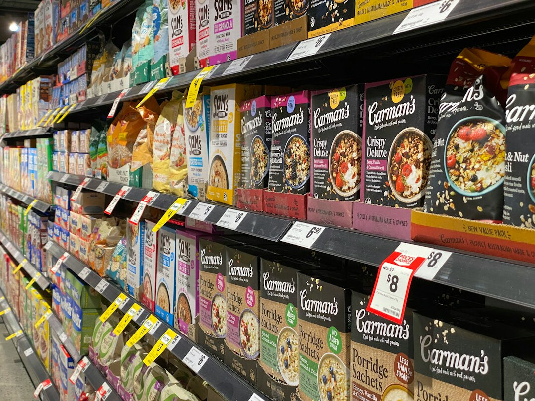 store shelves with products