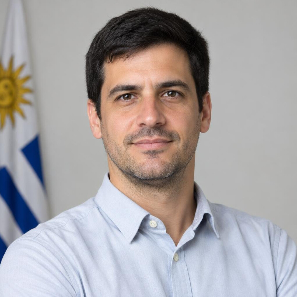 Portrait of a man with short dark hair