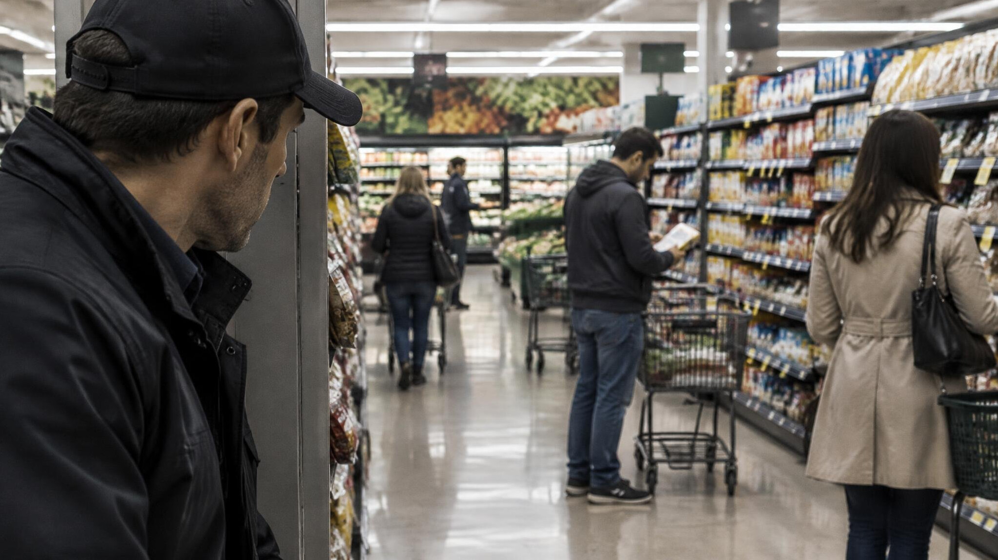 undercover detective in supermarket