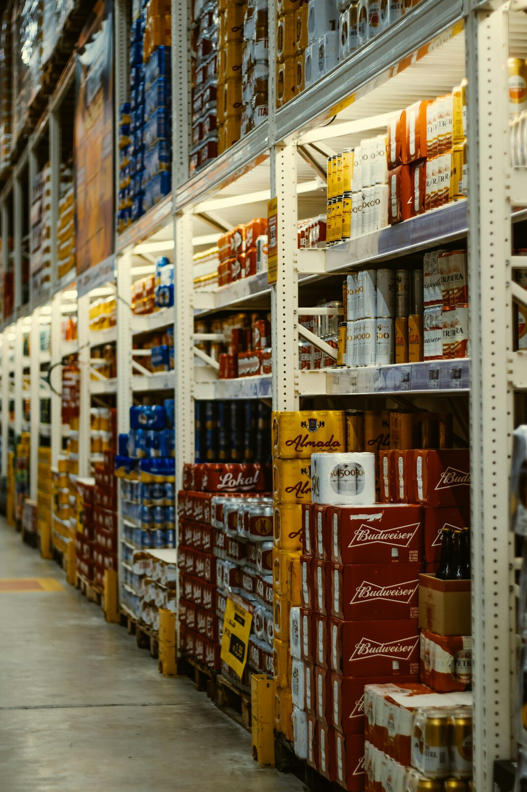 store shelves with products